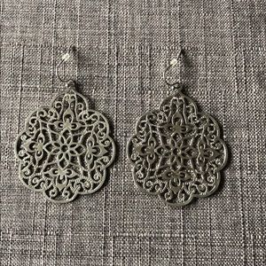 Silver Circle Drop Earrings